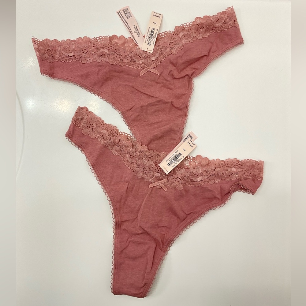 NWT 2pcs victoria’s Secret  Lace Trim Panties